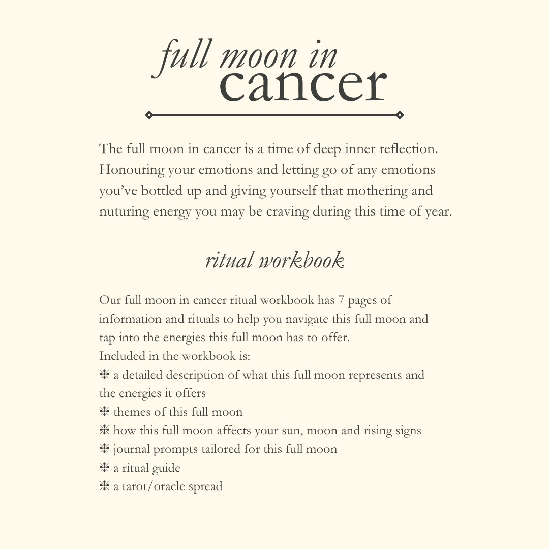 Full Moon in Cancer 13th/14th January Workbook (Downloadable File)