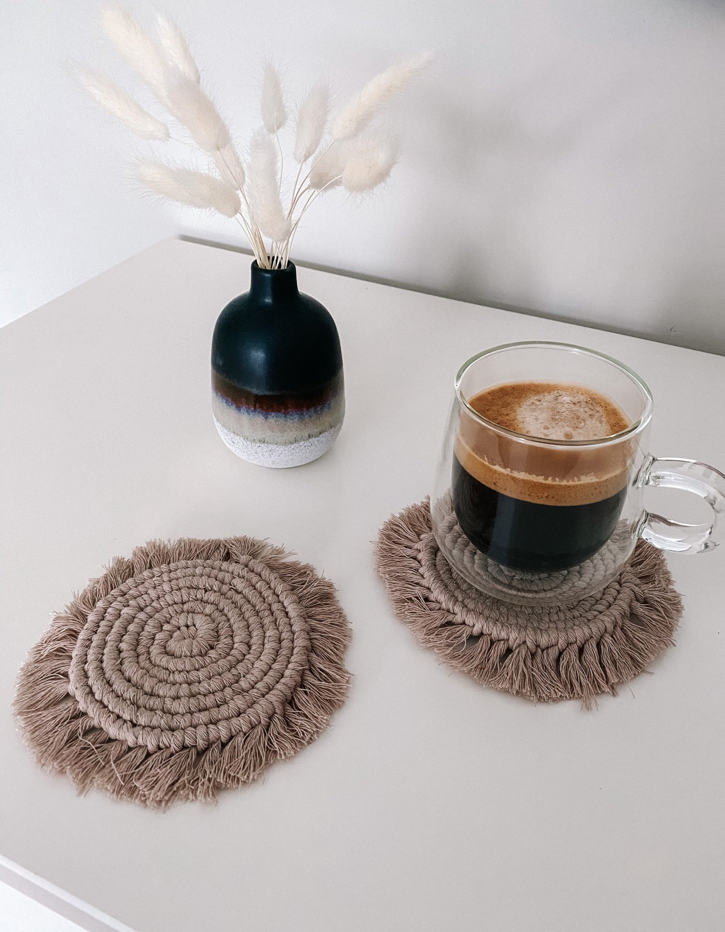 Handmade Recycled Cotton Macrame Coasters