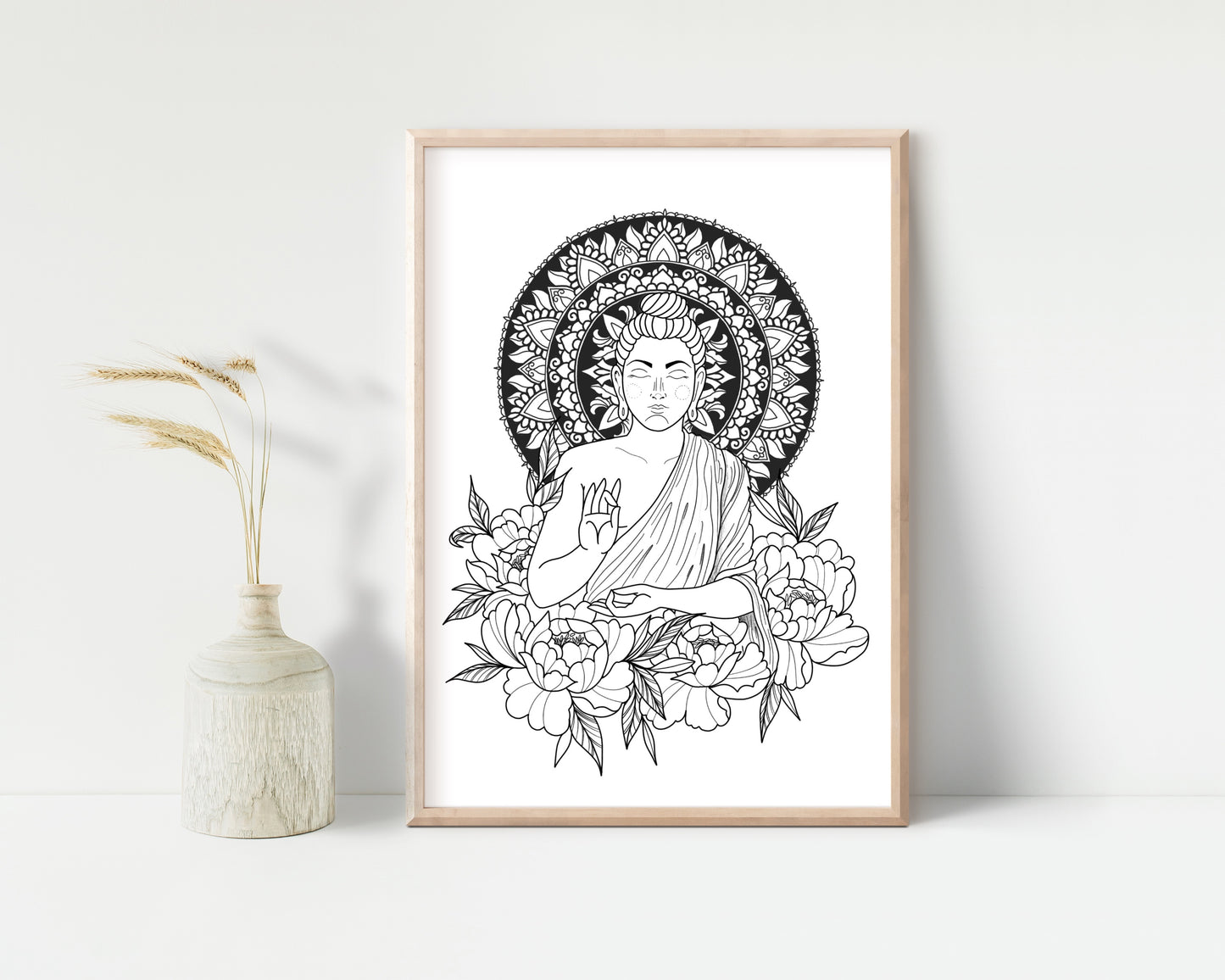 Buddha and Peonies Limited Art Print