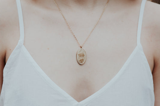 Ginkgo Leaf Gold Plated Necklace